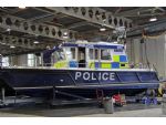 Targa 31 John Harriott IV getting a bit of TLC! Note the substantial additional fendering which has been added to the standard boat to take the wear and tear of police service.